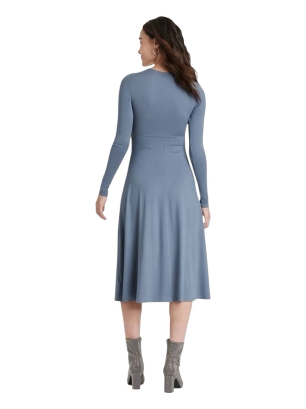 a new day - NWT - Periwinkle Blue Long Sleeve Twist-Waist Midi Dress - Picture 3 of 6